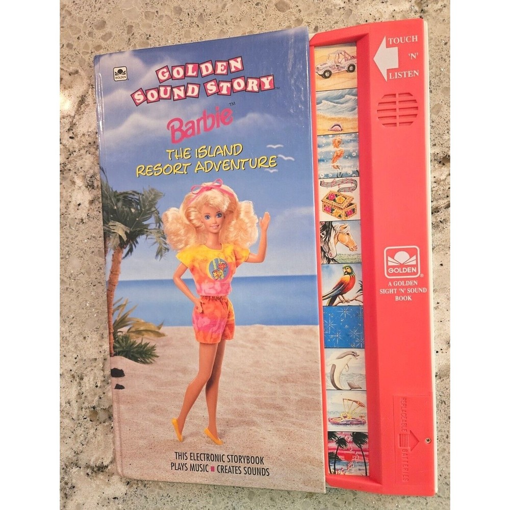 Vintage1992 Barbie The Island Resort Adventure Golden Sound Story Book WORKING